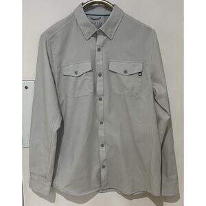 AVID Cabo Performance Long Sleeve Fishing Shirt UPF 50+ Glacier Grey Large NWOT